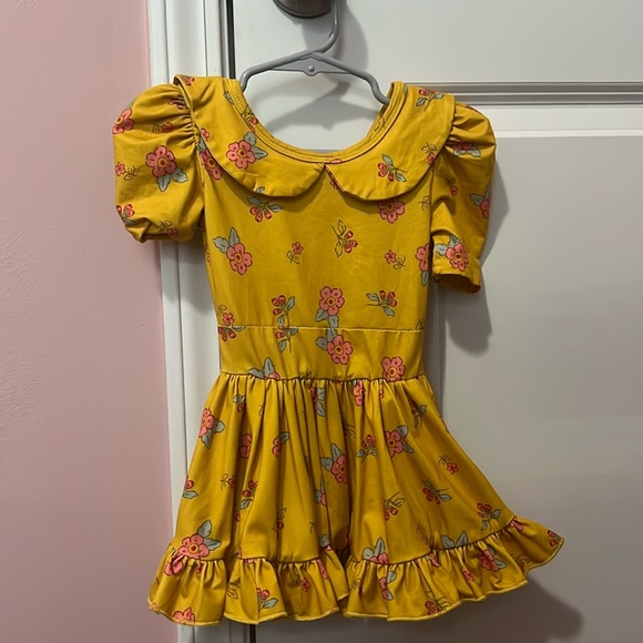 Yellow floral girlhood by little stocking co dress 12-18 months - Picture 1 of 4